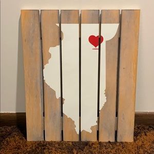 Illinois State Wood Art - 18x15